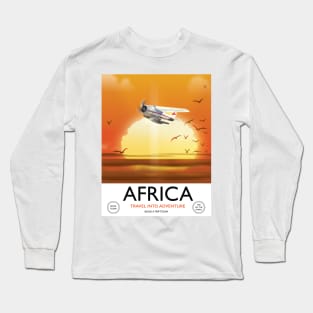 Africa Sunset travel poster Long Sleeve T-Shirt